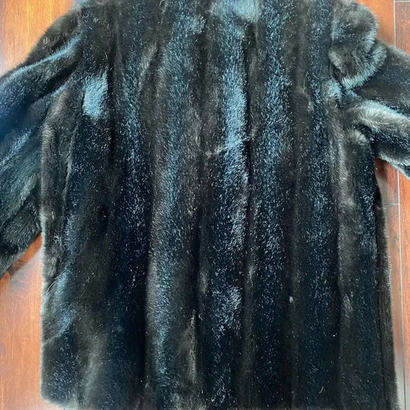 Vintage Career Originals chocolate brown faux fur, size 16 - Picture 9 of 13